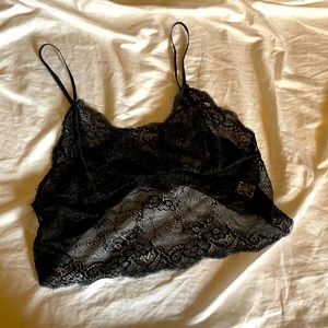 Black Lace Lingerie Top